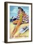 Santa Monica, California - Coquette on the Beach-Lantern Press-Framed Art Print