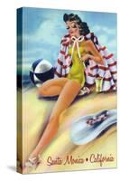 Santa Monica, California - Coquette on the Beach-Lantern Press-Stretched Canvas