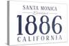 Santa Monica, California - Established Date (Blue)-Lantern Press-Stretched Canvas