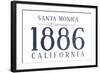 Santa Monica, California - Established Date (Blue)-Lantern Press-Framed Art Print