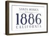 Santa Monica, California - Established Date (Blue)-Lantern Press-Framed Art Print