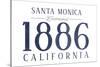 Santa Monica, California - Established Date (Blue)-Lantern Press-Stretched Canvas