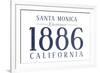 Santa Monica, California - Established Date (Blue)-Lantern Press-Framed Art Print