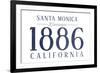 Santa Monica, California - Established Date (Blue)-Lantern Press-Framed Art Print