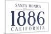 Santa Monica, California - Established Date (Blue)-Lantern Press-Mounted Art Print