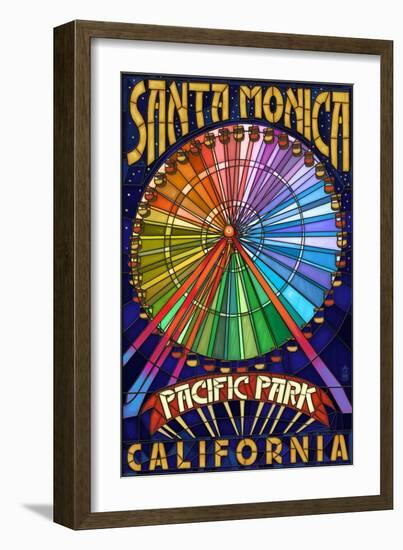 Santa Monica, California - Ferris Wheel-Lantern Press-Framed Art Print