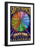 Santa Monica, California - Ferris Wheel-Lantern Press-Framed Art Print