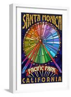 Santa Monica, California - Ferris Wheel-Lantern Press-Framed Art Print