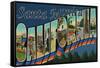 Santa Monica, California - Large Letter Scenes-Lantern Press-Framed Stretched Canvas