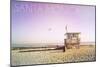 Santa Monica, California - Lifeguard Shack Sunrise-Lantern Press-Mounted Art Print