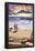Santa Monica, California - Sunset Beach Scene-null-Framed Poster