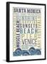 Santa Monica, California - Typography-Lantern Press-Framed Art Print