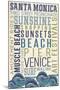 Santa Monica, California - Typography-Lantern Press-Mounted Art Print