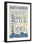 Santa Monica, California - Typography-Lantern Press-Framed Art Print