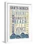 Santa Monica, California - Typography-Lantern Press-Framed Art Print