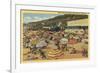 Santa Monica, California - View of the Beach with Clubs and Homes-Lantern Press-Framed Art Print