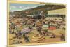 Santa Monica, California - View of the Beach with Clubs and Homes-Lantern Press-Mounted Art Print