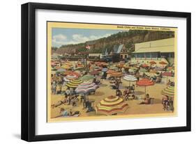 Santa Monica, California - View of the Beach with Clubs and Homes-Lantern Press-Framed Art Print