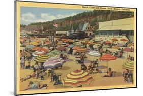 Santa Monica, California - View of the Beach with Clubs and Homes-Lantern Press-Mounted Art Print