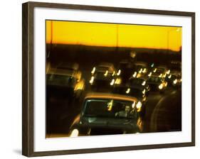 Santa Monica Freeway Traffic at Dusk-Ralph Crane-Framed Photographic Print