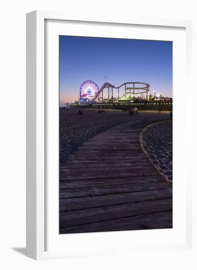 Santa Monica, Los Angeles, California, USA: The Santa Monica Pier After Sunset-Axel Brunst-Framed Photographic Print