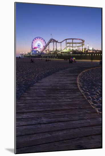 Santa Monica, Los Angeles, California, USA: The Santa Monica Pier After Sunset-Axel Brunst-Mounted Photographic Print