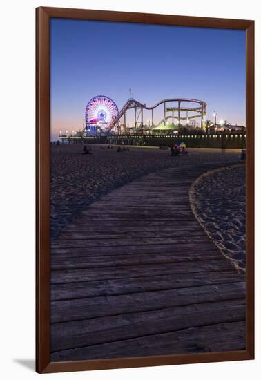 Santa Monica, Los Angeles, California, USA: The Santa Monica Pier After Sunset-Axel Brunst-Framed Photographic Print