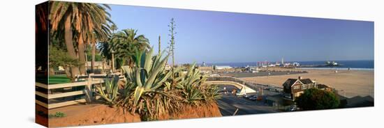 Santa Monica, Overlooking the Beach and Santa Monica Pier, California-null-Stretched Canvas