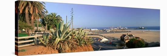 Santa Monica, Overlooking the Beach and Santa Monica Pier, California-null-Stretched Canvas