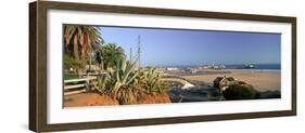 Santa Monica, Overlooking the Beach and Santa Monica Pier, California-null-Framed Photographic Print