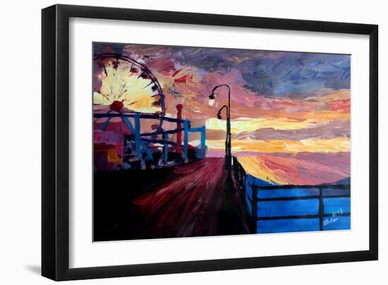 Santa Monica Pier At Dawn-Markus Bleichner-Framed Art Print