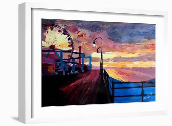 Santa Monica Pier At Dawn-Markus Bleichner-Framed Art Print