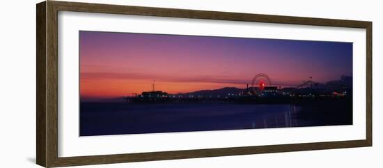 Santa Monica Pier at Dusk, Santa Monica, California, USA-null-Framed Photographic Print