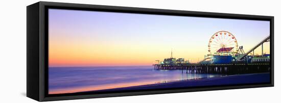 Santa Monica Pier at Sunset, California-null-Framed Stretched Canvas