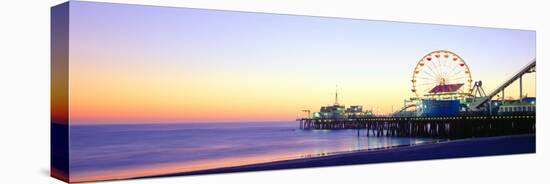 Santa Monica Pier at Sunset, California-null-Stretched Canvas