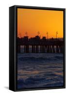 Santa Monica Pier at Sunset, Santa Monica, Los Angeles, California-David Wall-Framed Stretched Canvas