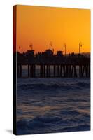 Santa Monica Pier at Sunset, Santa Monica, Los Angeles, California-David Wall-Stretched Canvas