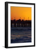 Santa Monica Pier at Sunset, Santa Monica, Los Angeles, California-David Wall-Framed Premium Photographic Print