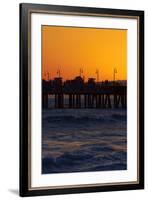 Santa Monica Pier at Sunset, Santa Monica, Los Angeles, California-David Wall-Framed Photographic Print