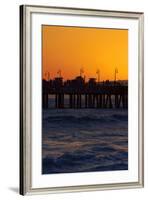 Santa Monica Pier at Sunset, Santa Monica, Los Angeles, California-David Wall-Framed Photographic Print