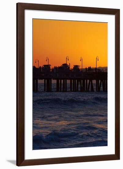 Santa Monica Pier at Sunset, Santa Monica, Los Angeles, California-David Wall-Framed Photographic Print