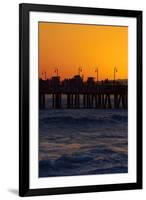 Santa Monica Pier at Sunset, Santa Monica, Los Angeles, California-David Wall-Framed Photographic Print