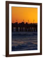 Santa Monica Pier at Sunset, Santa Monica, Los Angeles, California-David Wall-Framed Photographic Print