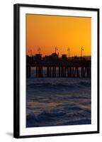 Santa Monica Pier at Sunset, Santa Monica, Los Angeles, California-David Wall-Framed Photographic Print