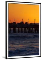 Santa Monica Pier at Sunset, Santa Monica, Los Angeles, California-David Wall-Framed Premium Photographic Print