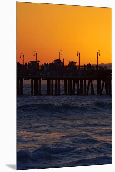 Santa Monica Pier at Sunset, Santa Monica, Los Angeles, California-David Wall-Mounted Premium Photographic Print