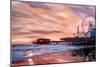 Santa Monica Pier at Sunset-Markus Bleichner-Mounted Art Print