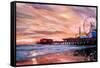 Santa Monica Pier at Sunset-Markus Bleichner-Framed Stretched Canvas