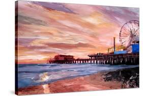 Santa Monica Pier at Sunset-Markus Bleichner-Stretched Canvas
