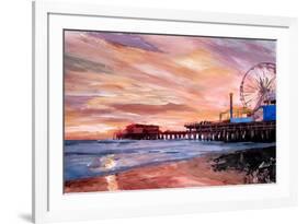 Santa Monica Pier at Sunset-Markus Bleichner-Framed Art Print